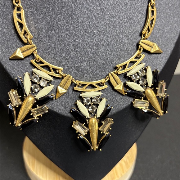 J. Crew Gold and Black Statement Necklace - Picture 2 of 8